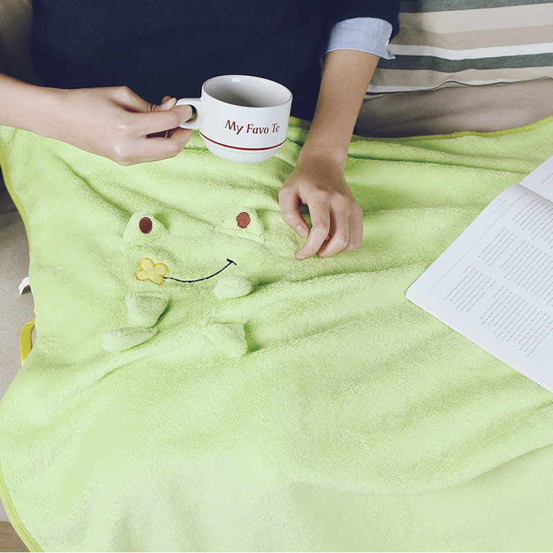 Homee新款卡通多功能空调毯 披肩暖身枕头超柔面料创意呆萌可爱