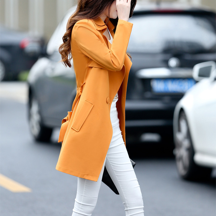 风衣女春秋2015韩版修身显瘦女式风衣外套中长款时尚气质秋季女装