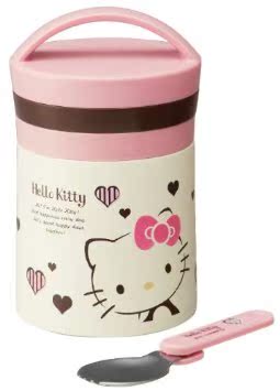现货日本代购 Hello Kitty 不锈钢保温壶焖烧杯辅食罐300ML