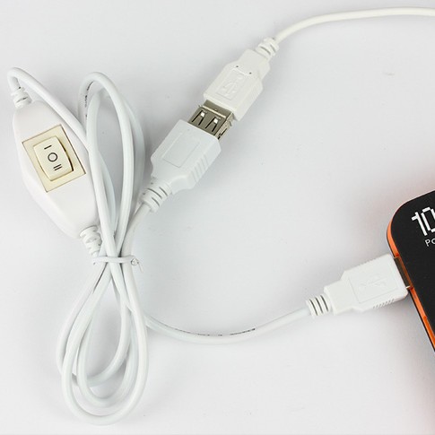 带2档按钮开关公母USB充电延长线1米可配LED灯风扇调光台灯电源线
