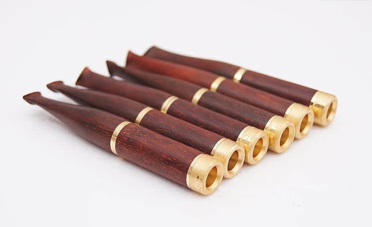 小叶紫檀木烟具循环型双拉杆滤芯烟嘴红木烟嘴烟斗减少抽烟的危害