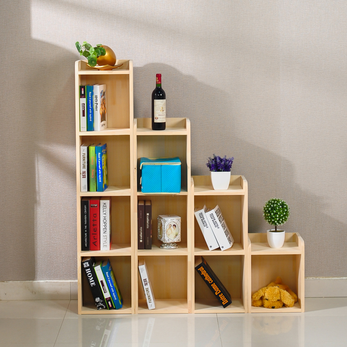 现代实木书柜 韩式简易组装书柜 宜家儿童书架 置物架 层架特价