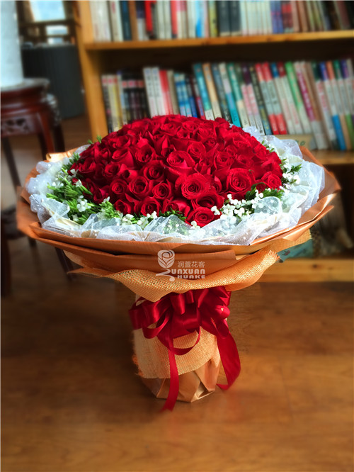 成都99朵红玫瑰鲜花花束同城配送 生日鲜花花束 送女朋友的鲜花