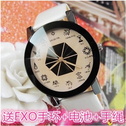 行星饭EXO手表官方标志简约时尚个性男女性学生情侣对表明星手表