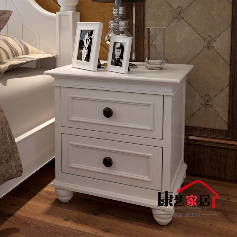特价床头柜简约现代欧式实木床边柜储物柜卧室白色整装斗柜抽屉柜