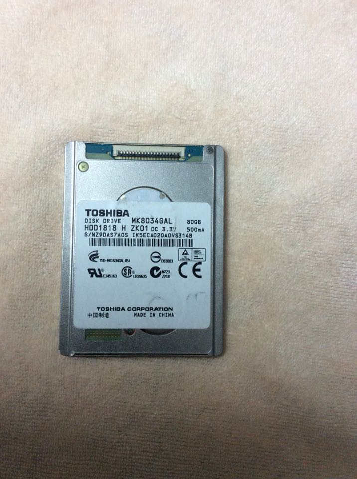 全新东芝80G硬盘1.8寸 CE接口 mk8034gal