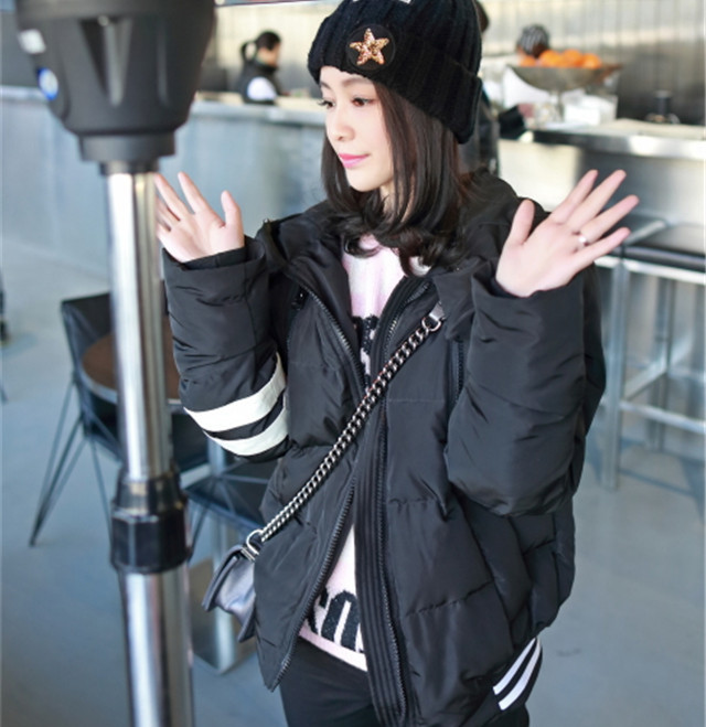 2015冬季新款韩版修身连帽棉衣女短款外套韩国面包服小棉袄女学生