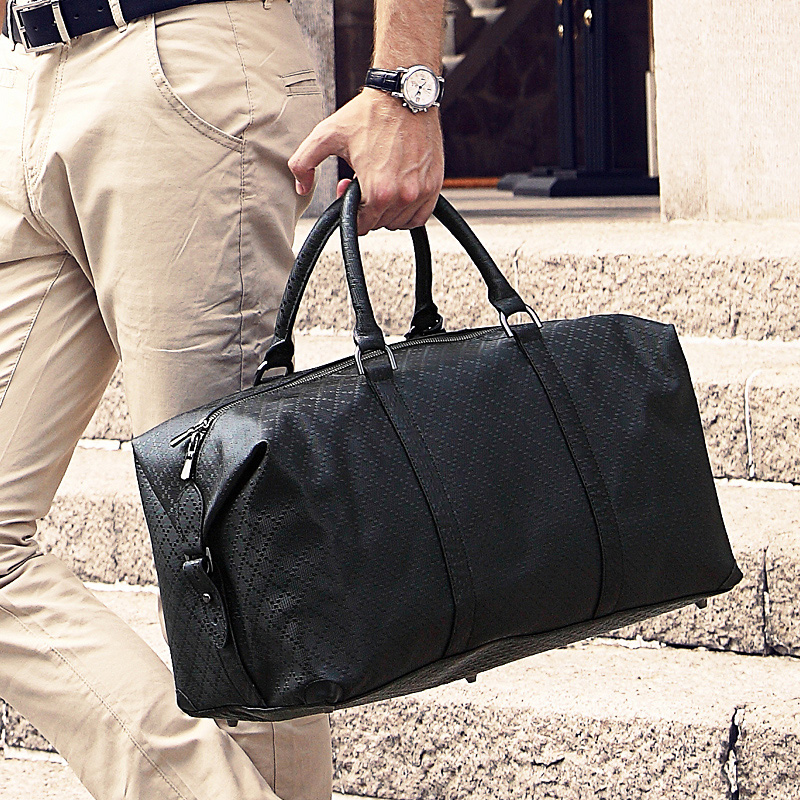 男士手提旅行包 单肩斜挎真皮大容量行李袋旅游短途耐磨商务潮流