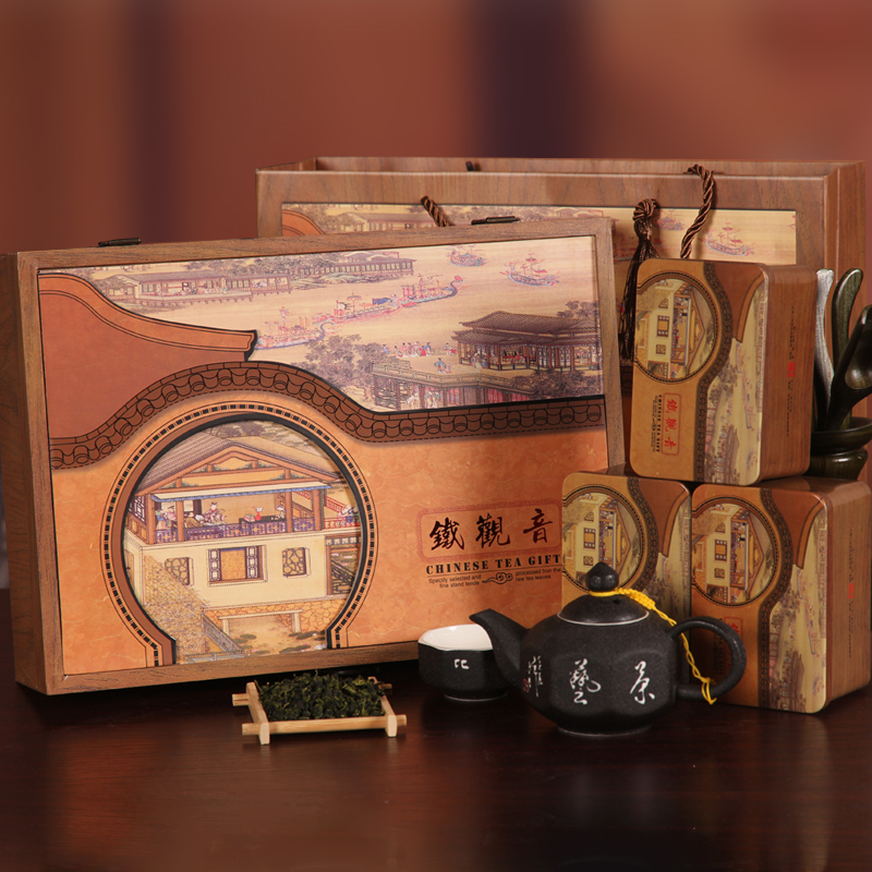 高档礼品茶  安溪铁观音茶叶特级浓香型仿木质礼盒装 250g包邮