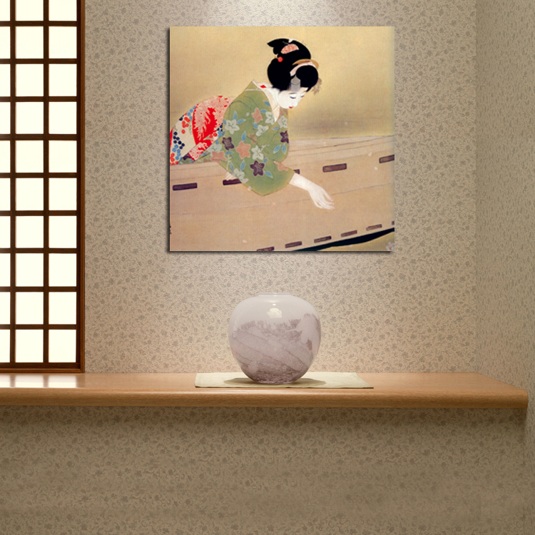 电表箱画 浮世绘仕女图 日本料理店人物无框装饰画酒店餐厅壁挂画