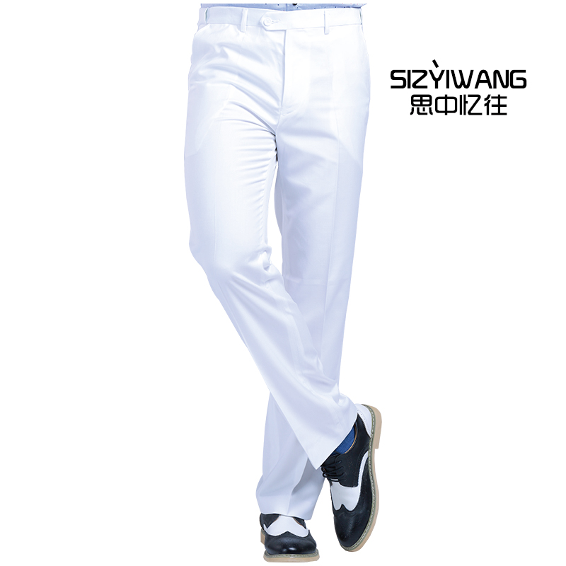 2015夏新款白色休闲小西裤男韩版修身长裤英伦西装裤男士直筒裤潮