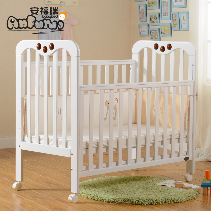 婴儿床实木松木游戏床出口宝宝睡床多功能松木BB床特价欧式童床