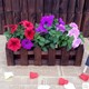 【温馨满屋】防腐木花盆挂式花槽木质花箱阳台栏杆花架木壁挂花篮