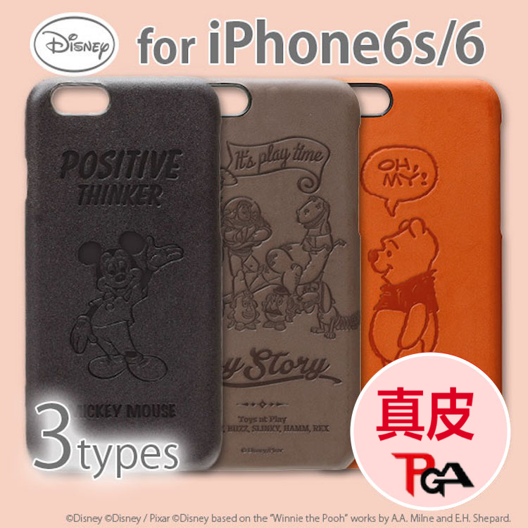 日本代购 PGA-iJacket 迪士尼卡通iPhone6S真皮苹果手机保护壳套