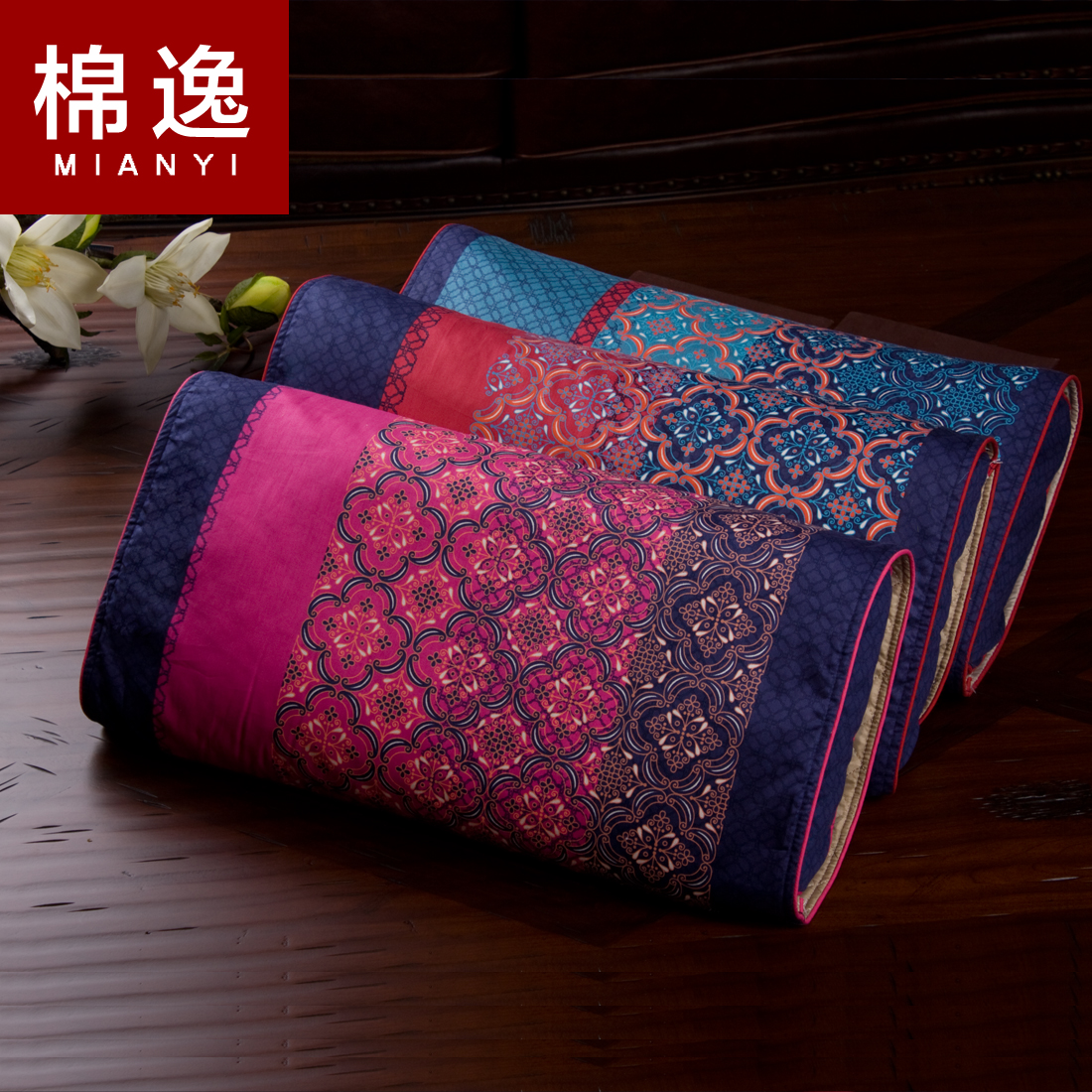 民族风复古传统中式花纹枕头纯荞麦皮纯棉保健护颈枕芯送长辈礼品