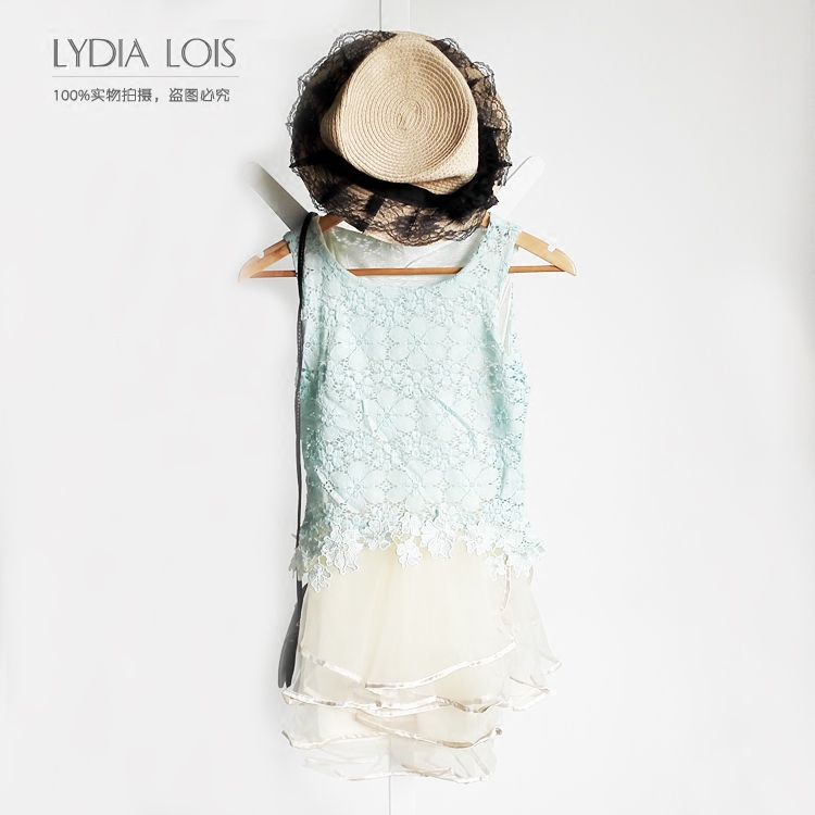 LydiaLois 2016春装新品 甜美修身显瘦层层超短裙连衣裙女装包邮