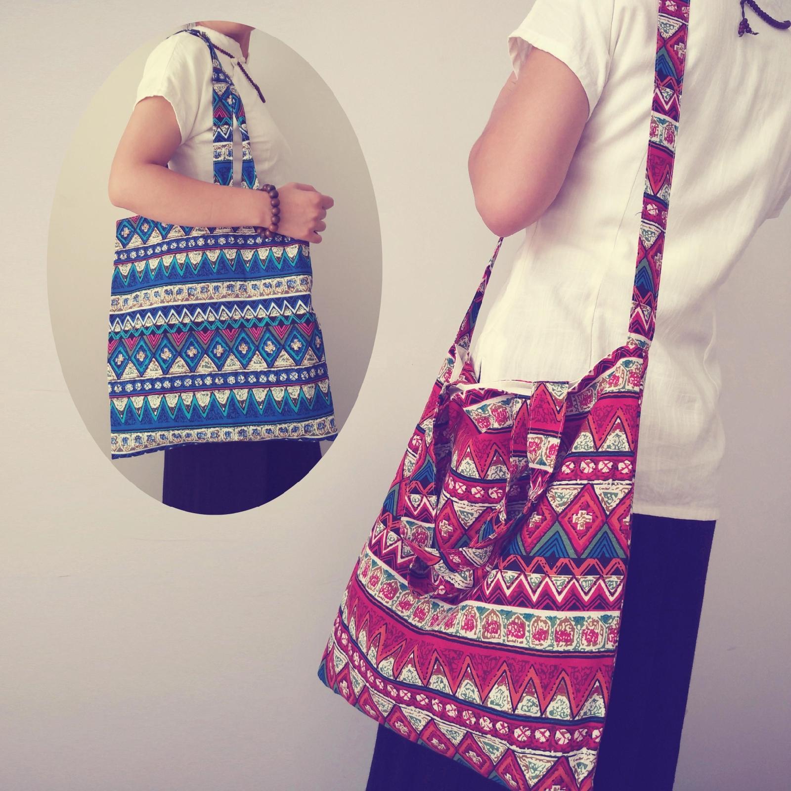2015秋季新款韩版女包环保袋购物袋民族风单肩斜跨包森女包大包