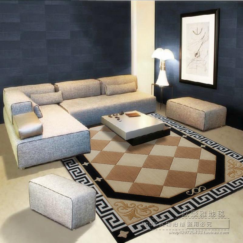 包邮加厚简约现代欧式客厅地毯时尚卧室床边满铺图案腈纶地垫定制