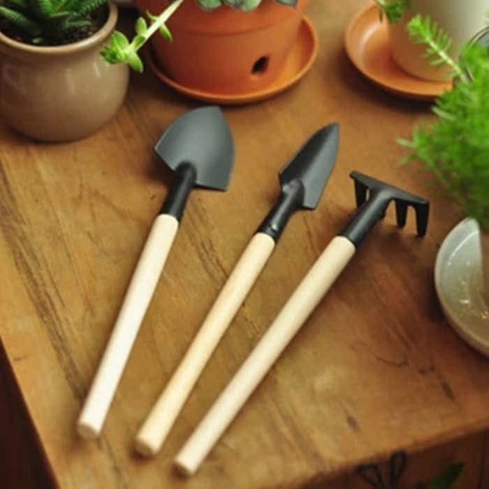 园艺工具铲子耙子锥子三件套迷你工具盆栽小工具