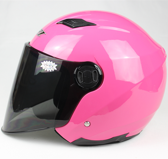 冬季特价正品 男女通用摩托车半全头盔 电动机车 粉红色防紫外线