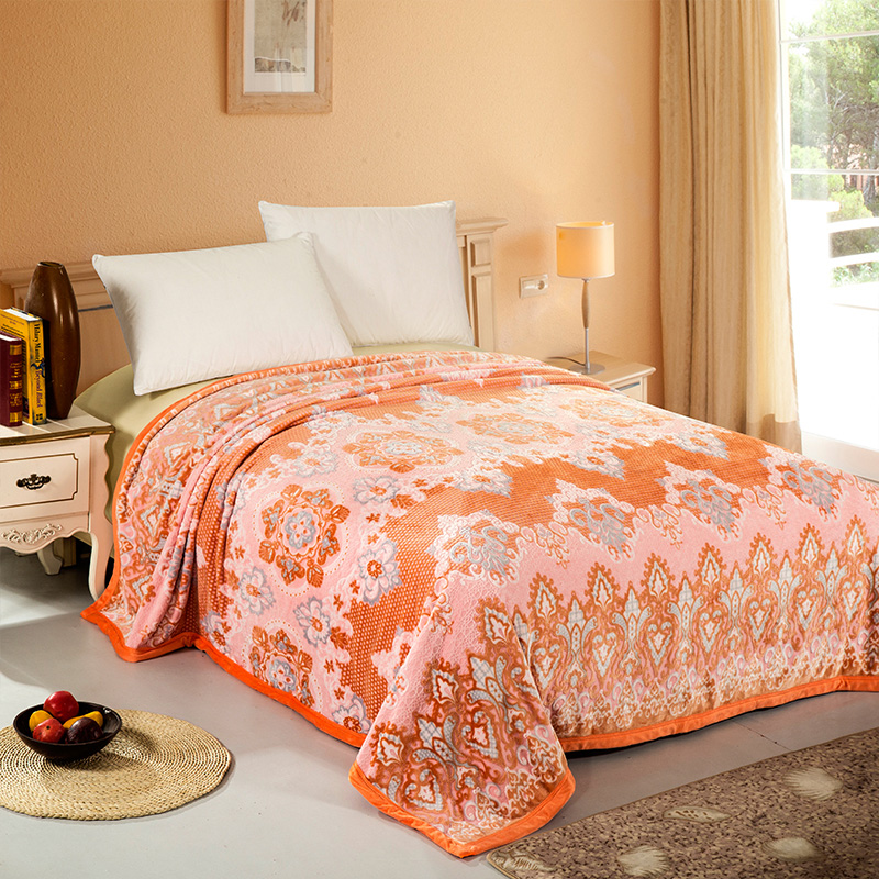 珊瑚绒毯子3D立体压花加厚法兰绒单双人毛毯 盖毯床单薄大盖被子