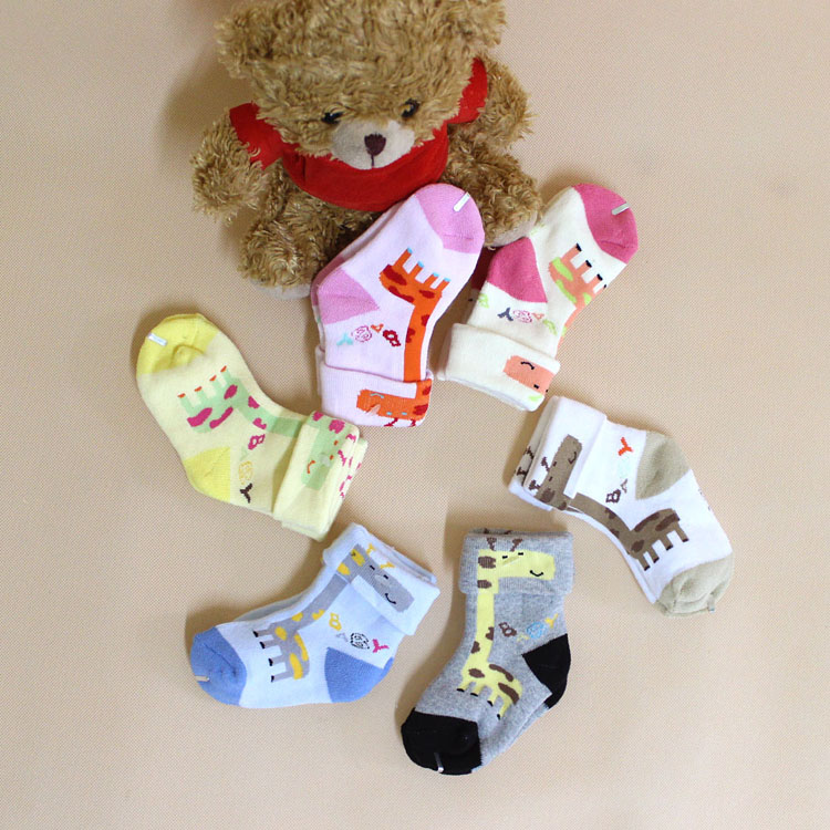 秋冬款婴儿袜子新生儿袜子宝宝棉袜男女儿童袜子0-2岁加厚毛线圈