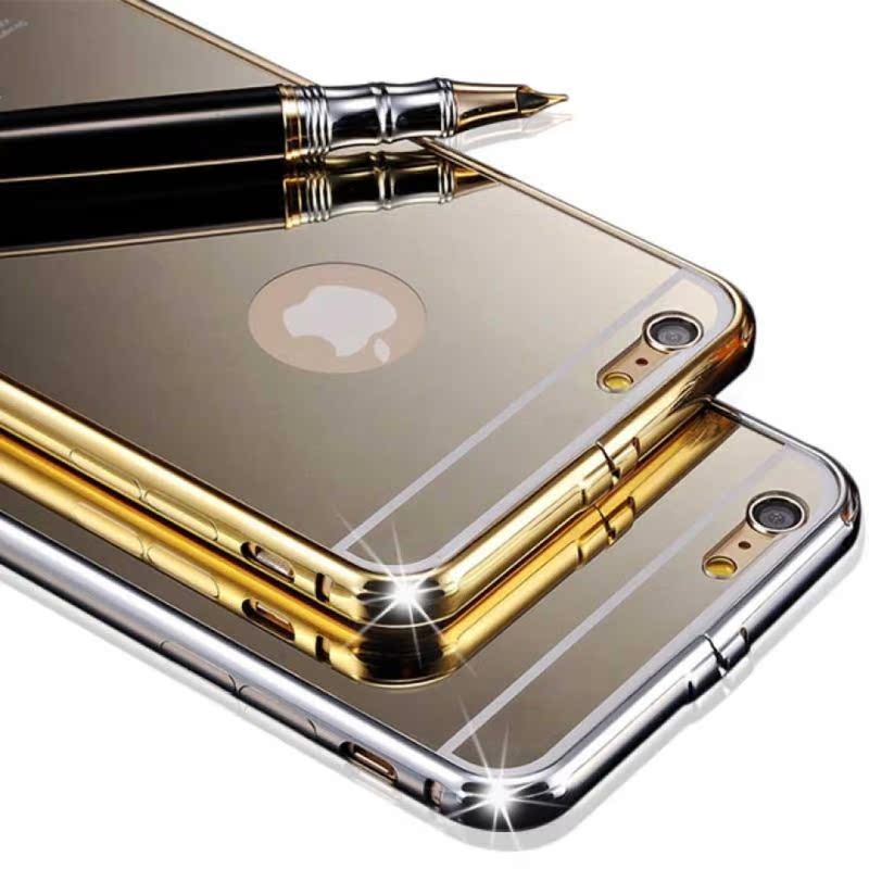 雪奈儿 金属边框iphone6手机壳保护套 苹果6Plus电镀镜面手机套