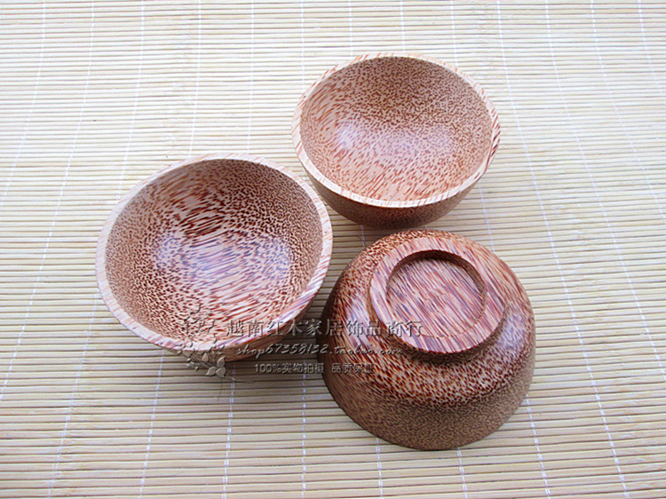 椰子木碗原木儿童木碗防摔防烫天然无漆环保越南工艺品餐具家用碗