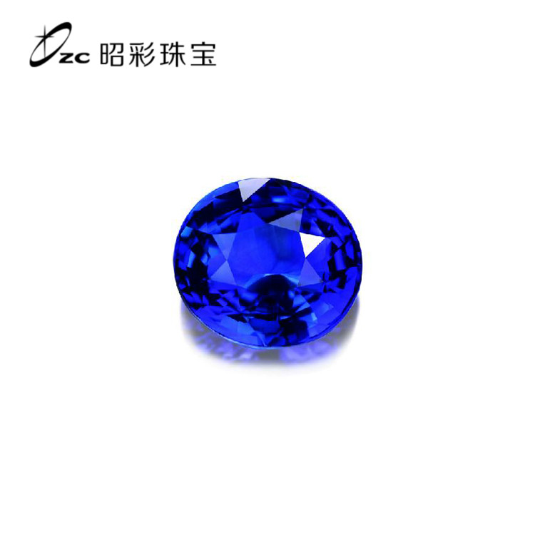 2.18克拉天然斯里兰卡圆形皇家蓝蓝宝石裸石戒面加工镶嵌可做证书