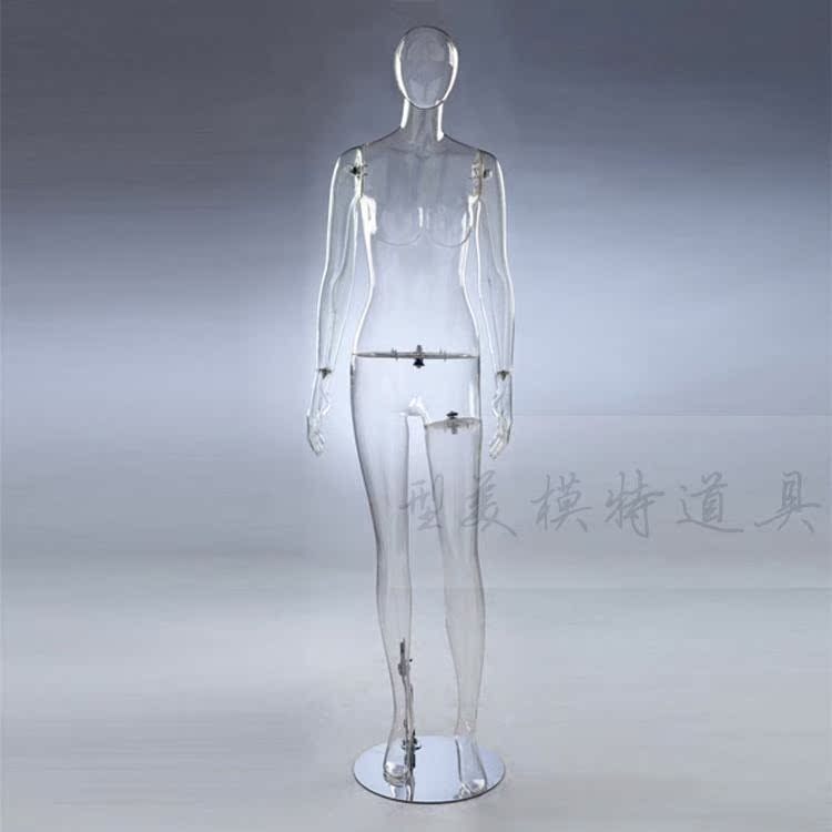 【女全身双直手】透明服装假模特橱窗展示道具婚纱保暖内衣3D拍照