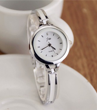 手表女韩版时尚中学生小巧手链石英潮女细带简约圆形白色陶瓷腕表