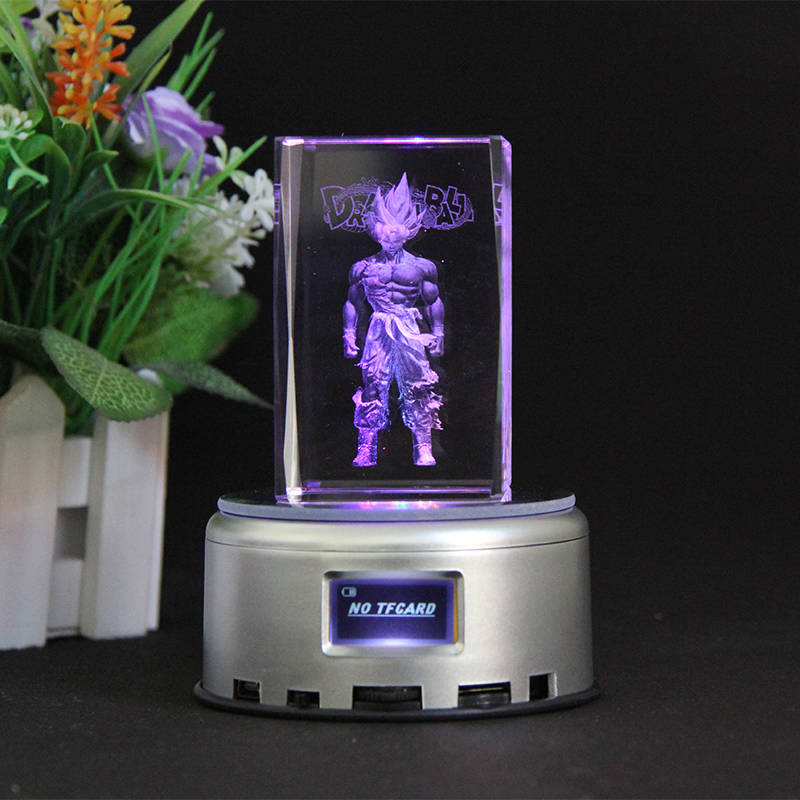 七龙珠孙悟空3D立体水晶内雕公仔模型超级赛亚人音乐盒送同学礼物