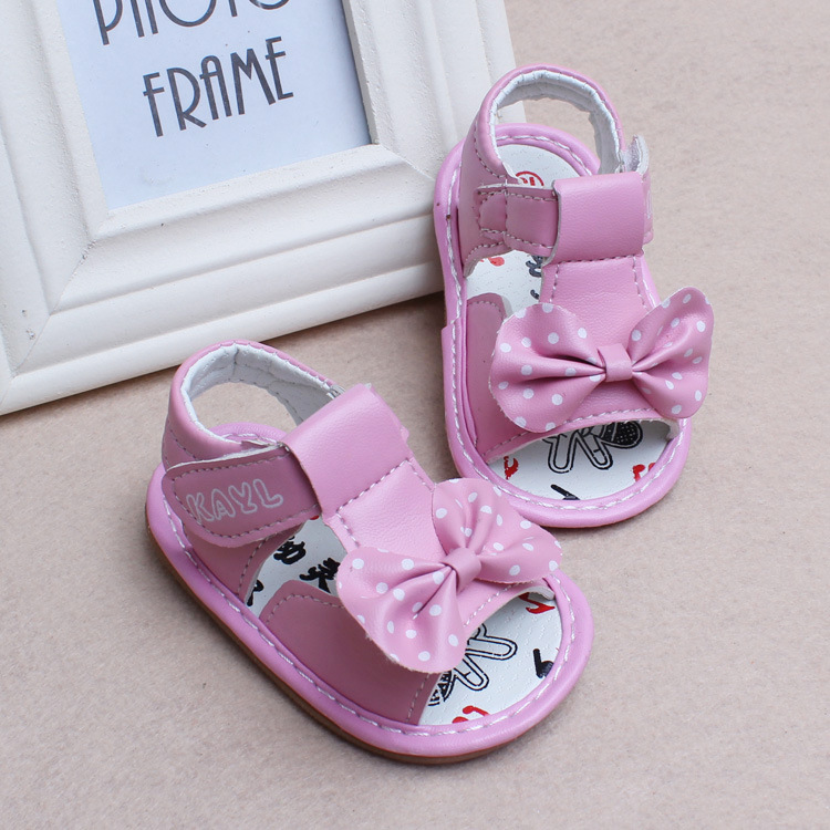 夏季宝宝学步鞋露趾凉鞋防滑软底儿童鞋子0-1岁女童公主鞋婴儿鞋
