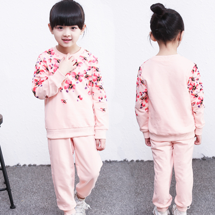 童装女童2016春款童套装 新款韩版儿童两件套中小童纯棉运动休闲