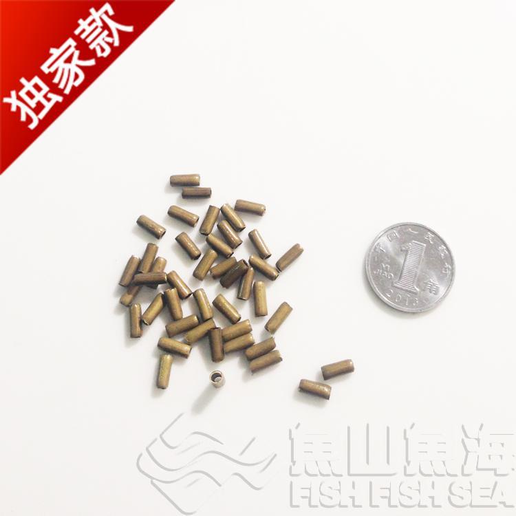 铜管卡必备钓鱼配件DIY纯铜质0.8-0.9以内双线可压1.2-1.5mm单线