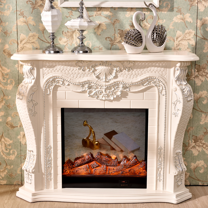 1.2/1.5米美式欧式壁炉实木白色电视柜装饰 客厅仿真火电壁炉包邮