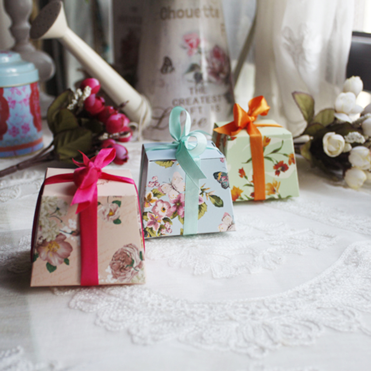 米洛娅婚品 马卡龙色 欧式创意喜糖盒子 繁花似锦 小碎花糖盒