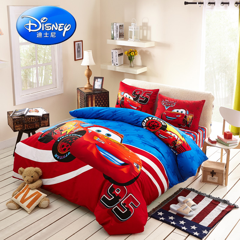 Disney/迪士尼全棉宽幅卡通四件套 床笠式床上用品4件套正品套件