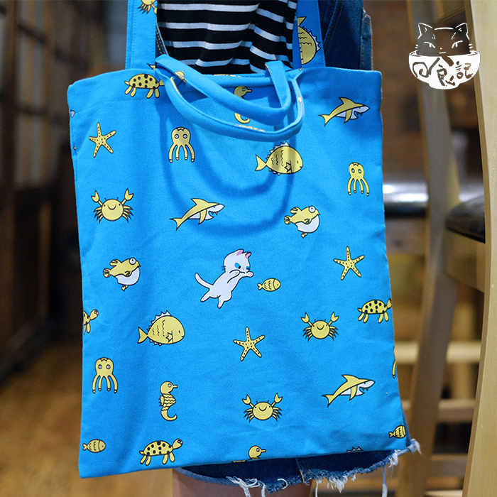 【姜叔的日食记】海底世界手提肩背两用环保袋购物袋帆布包袋