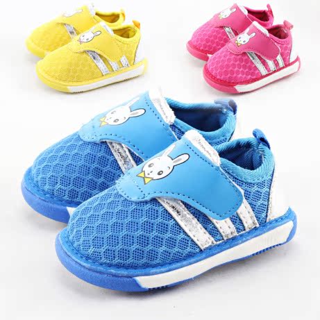 2015儿童学步鞋婴儿鞋0-1岁 春秋男女宝宝软底网布透气防滑叫叫鞋