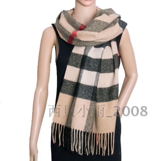 秋冬新品羊绒羊毛围巾加厚加大保暖披肩  英伦的驼色格男女通用