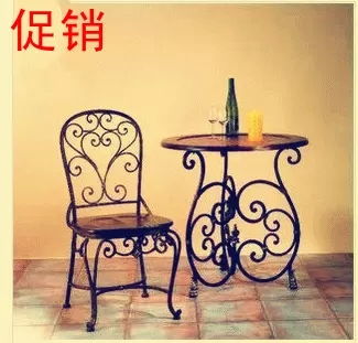 特价复古铁艺桌椅组合  阳台户外咖啡厅休闲桌椅三件套 小圆桌子