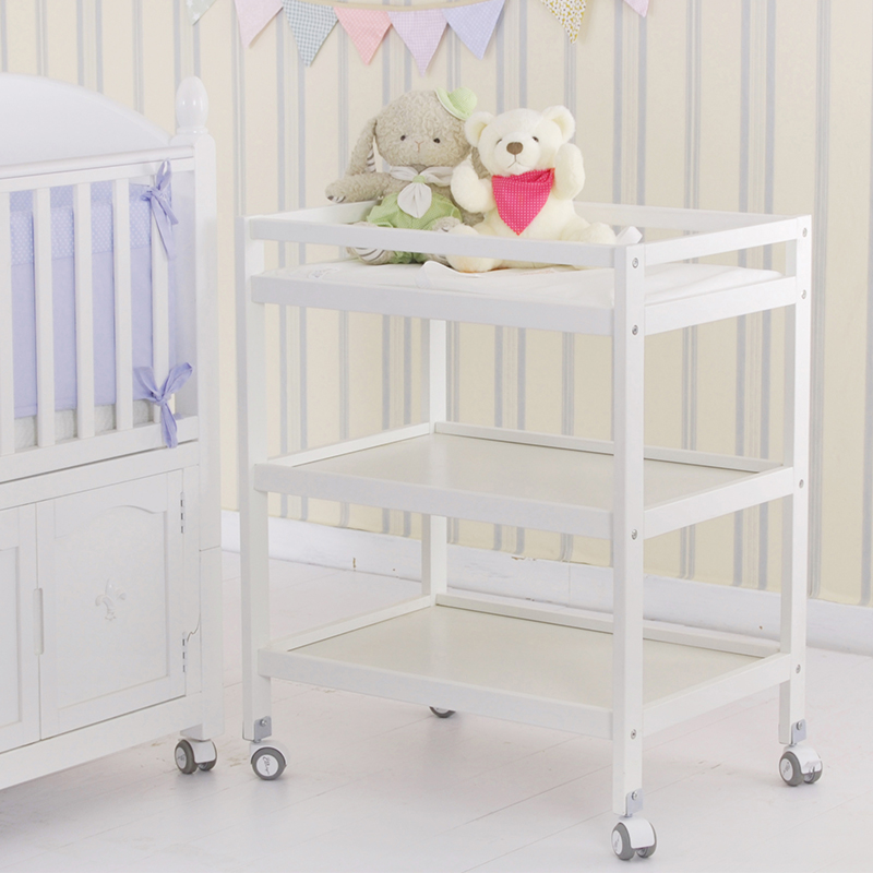 韩国婴儿床婴儿尿布台实木置物架宝宝整理架护理台宝宝新生儿用品
