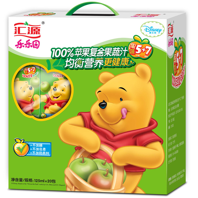 汇源果汁 儿童100%纯果汁 苹果果蔬汁 125ml*20盒