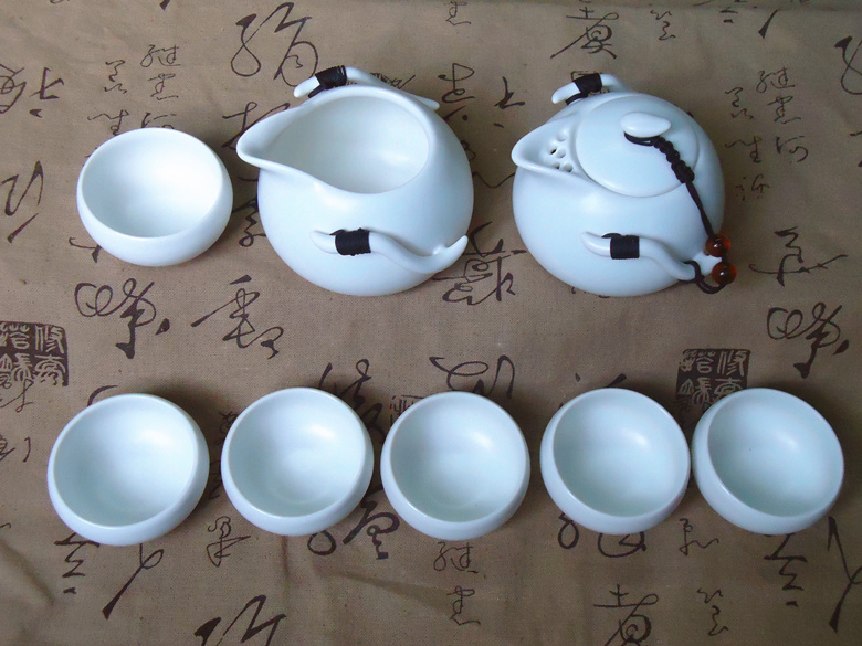 特价包邮厂家直销定窑整套功夫茶具巧云8头复古亚光釉 陶瓷茶具