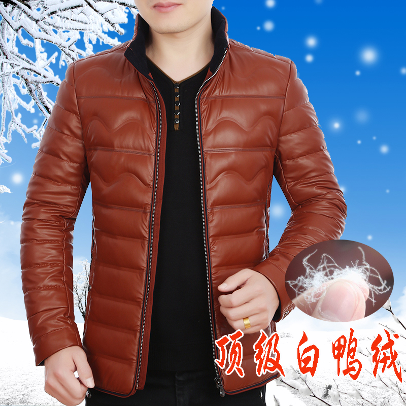 2015冬季男装青年短款轻薄羽绒服中年男士修身款商务外套爸爸棉衣