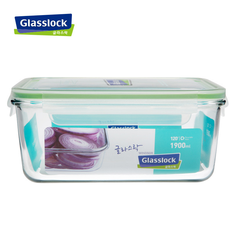 Glasslock三光云彩 钢化玻璃保鲜盒 长方形水果大号密封盒饭盒