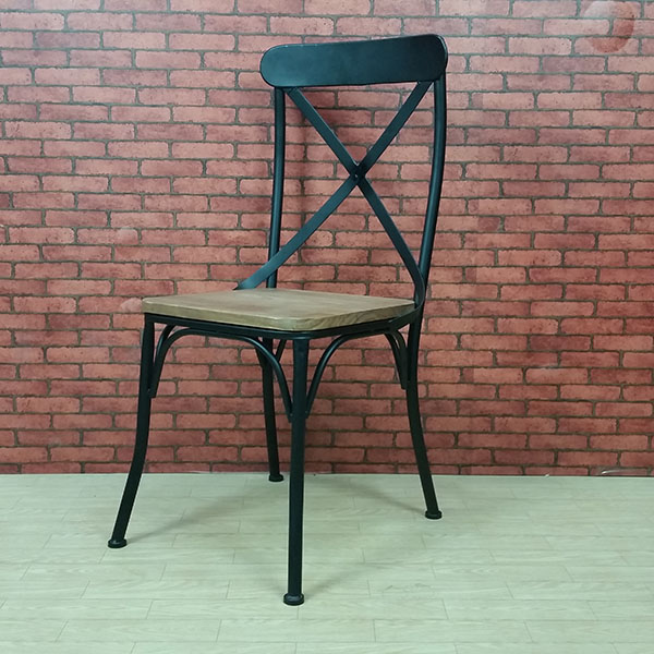 创意欧式木板板面铁艺椅子 客厅家居常用座椅坐椅