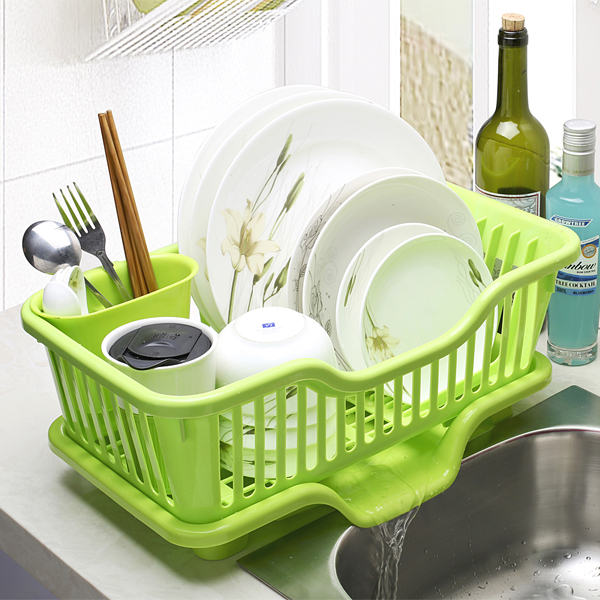 厨房餐具沥水篮碗盘置物架碗碟晾架塑料厨具储物筐放碗收纳篮包邮