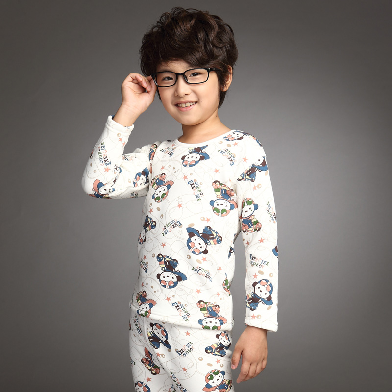 2014冬款新韩版儿童内衣裤两件套 加绒加厚纯棉男童保暖内衣套装
